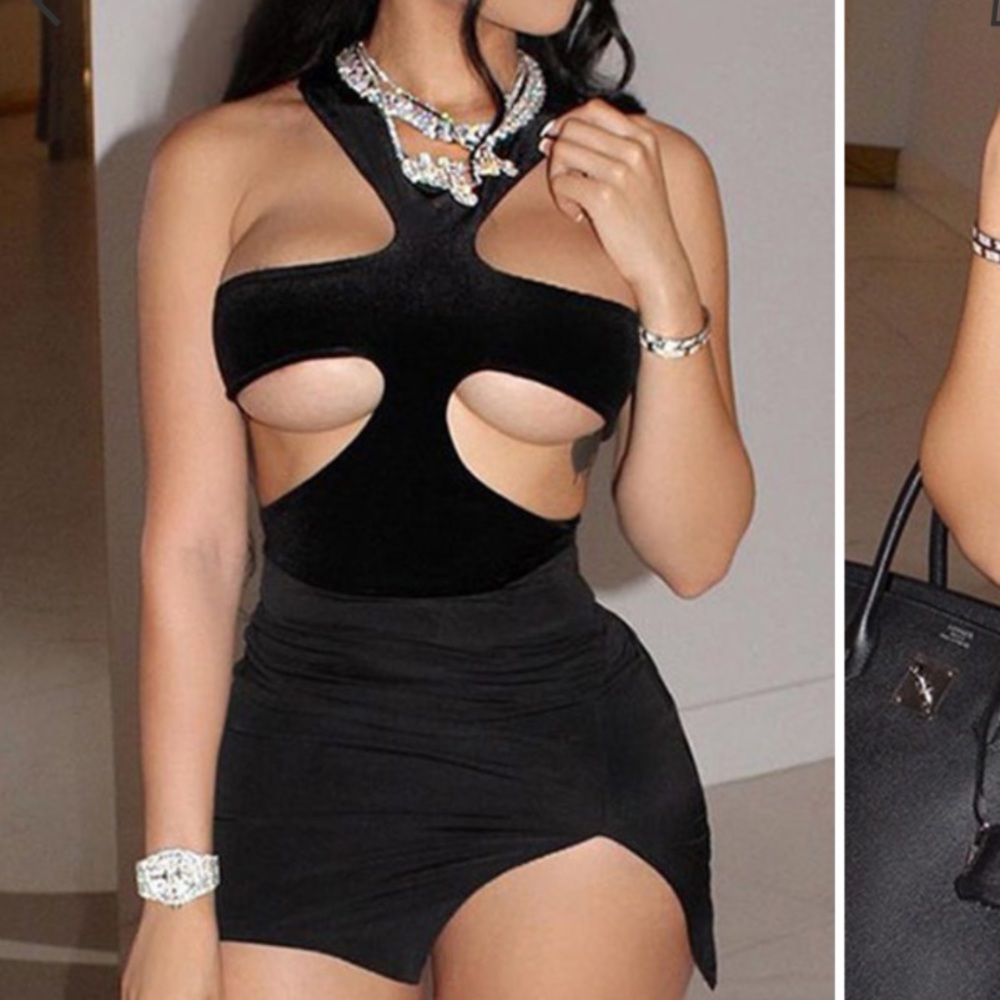 Black cut out dress